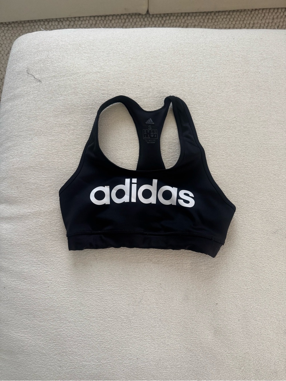 adidas Black Climalite Racerback Sports Bra Size Small